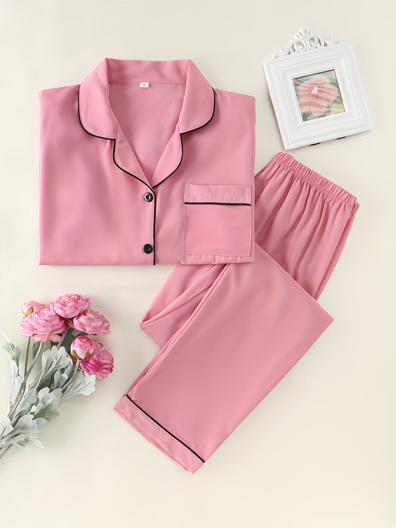 Luxury Satin Pajama Set for Women – Soft Button-Down Nightwear Set