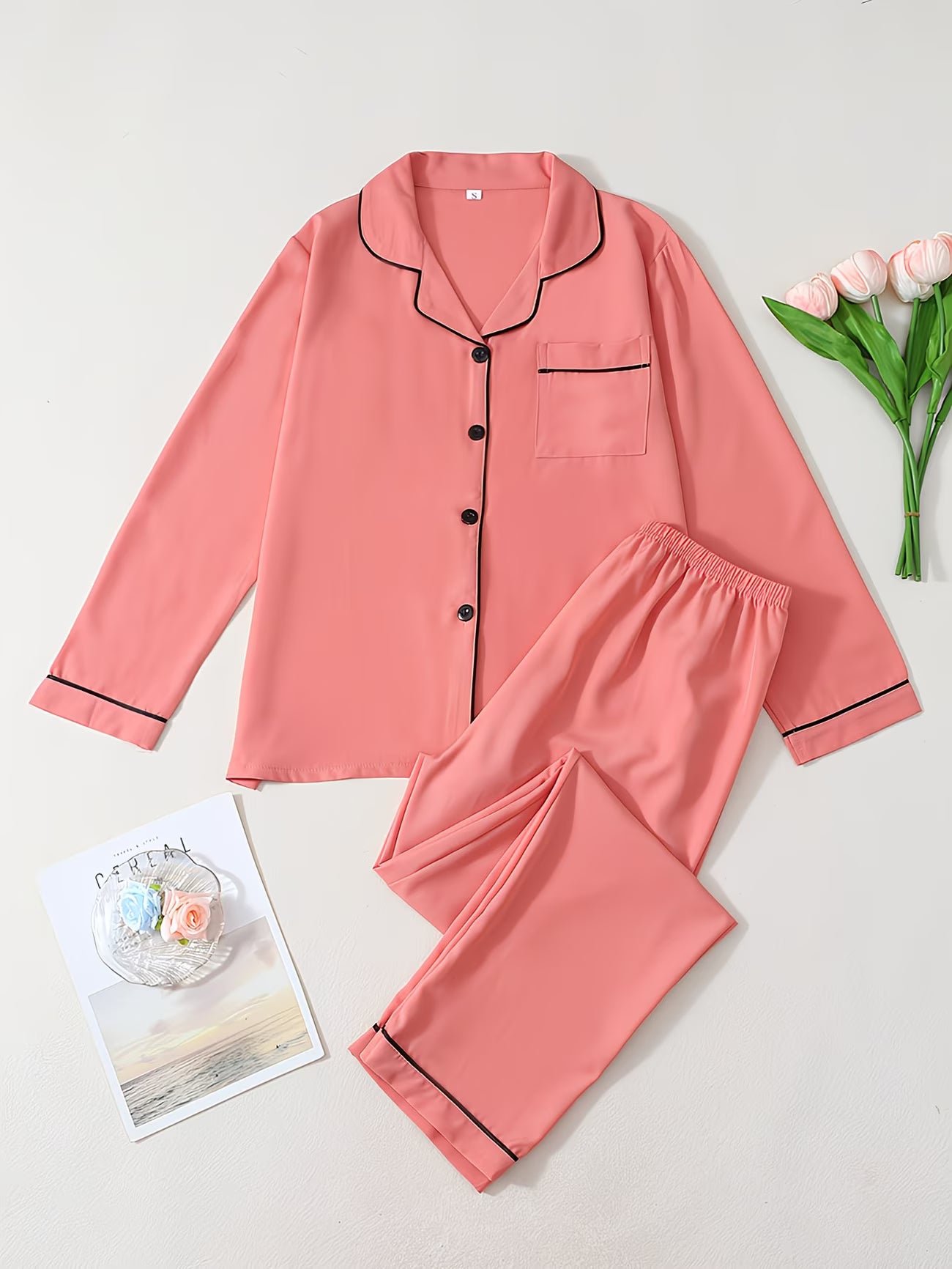 Luxury Satin Pajama Set for Women – Soft Button-Down Nightwear Set