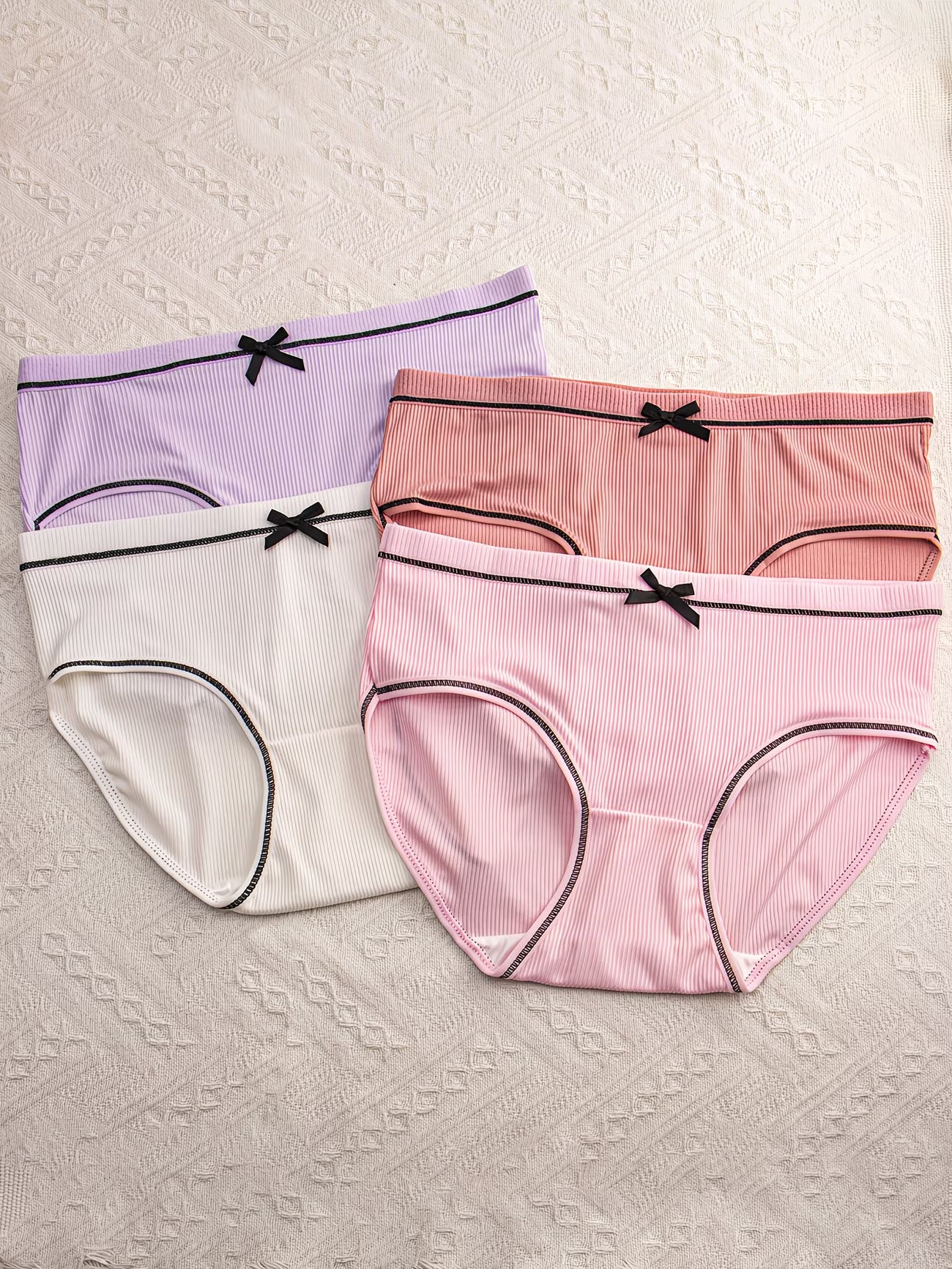 Luxury Ribbed Cotton Women Panties – Soft Breathable Everyday Comfort Underwea