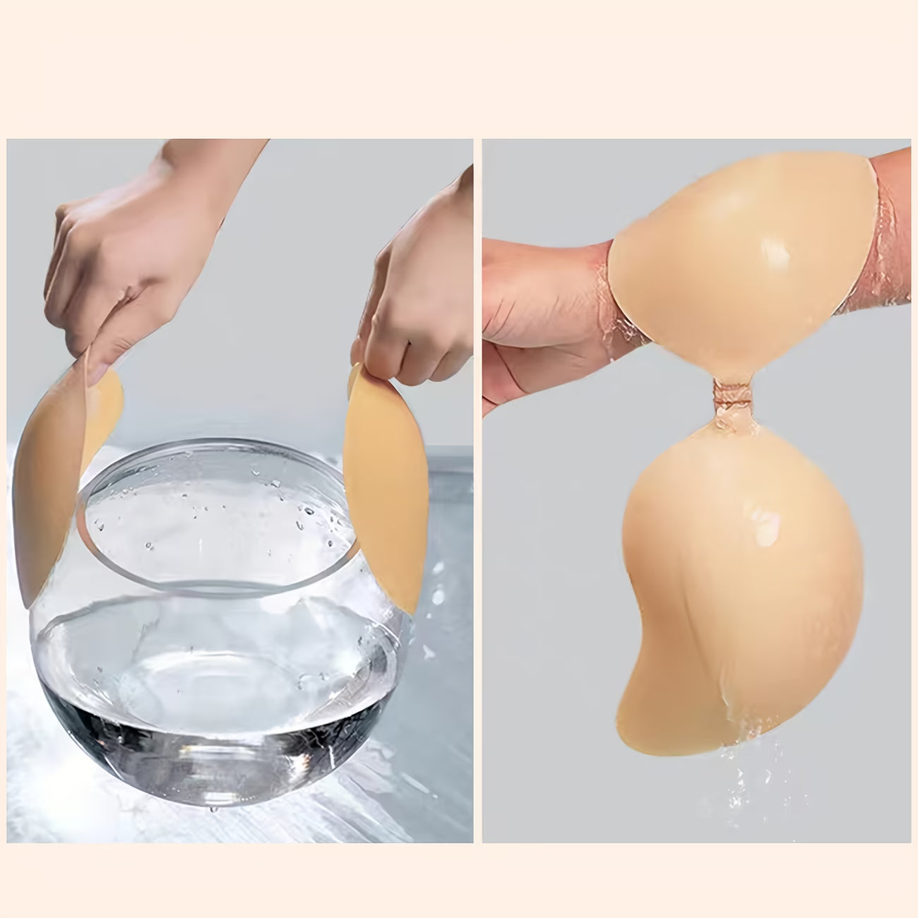 Strapless Sticky Bra – Invisible Backless Push-Up Support (Mango Shape)