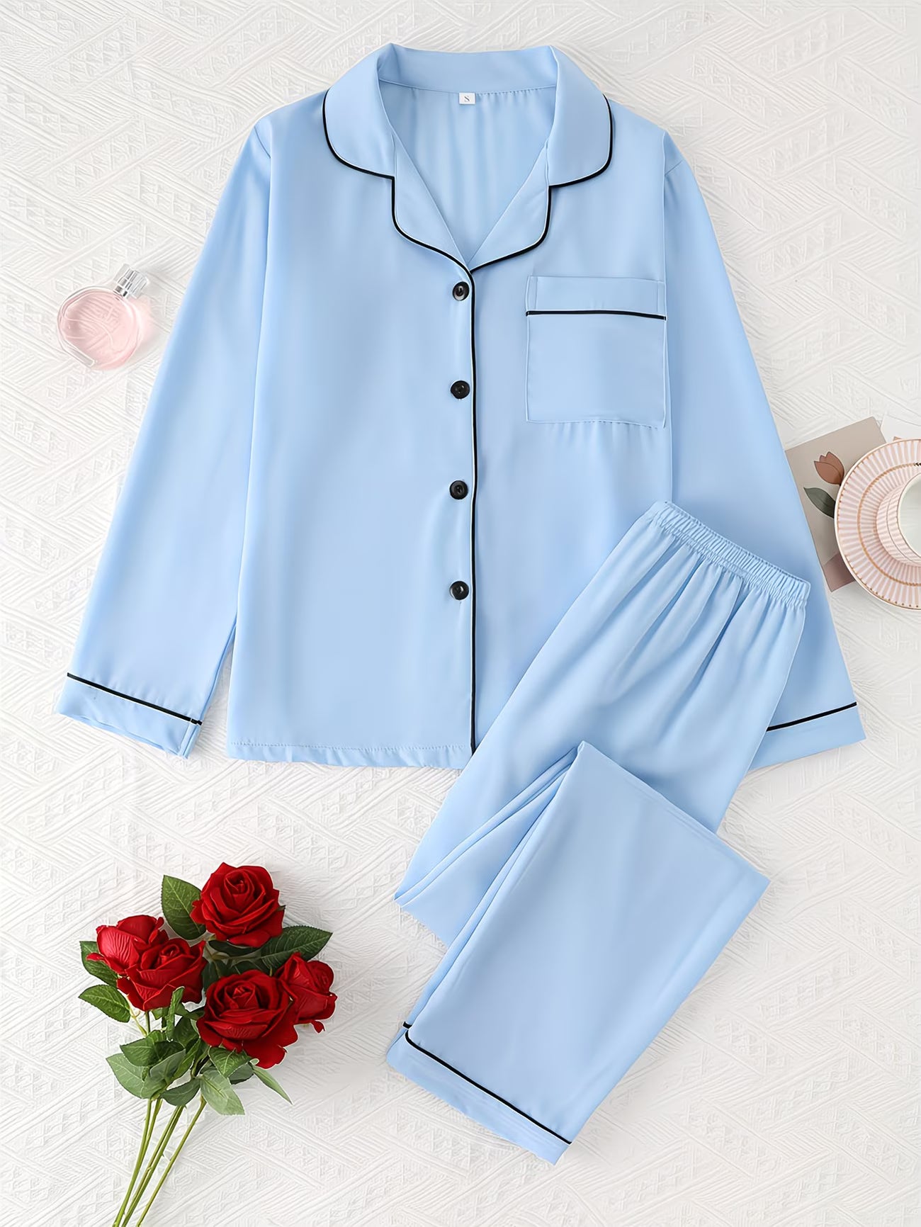 Luxury Satin Pajama Set for Women – Soft Button-Down Nightwear Set