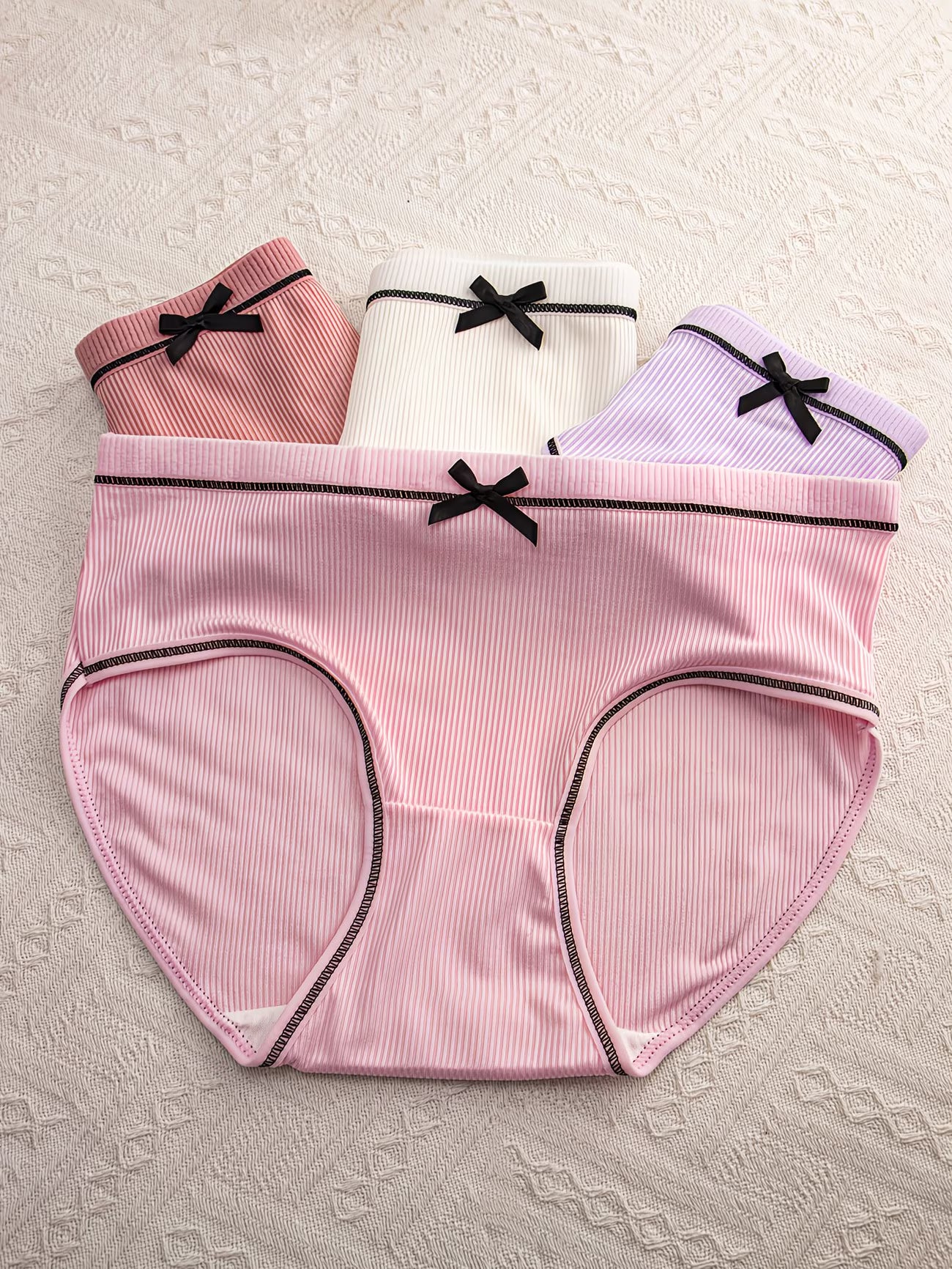 Luxury Ribbed Cotton Women Panties – Soft Breathable Everyday Comfort Underwea