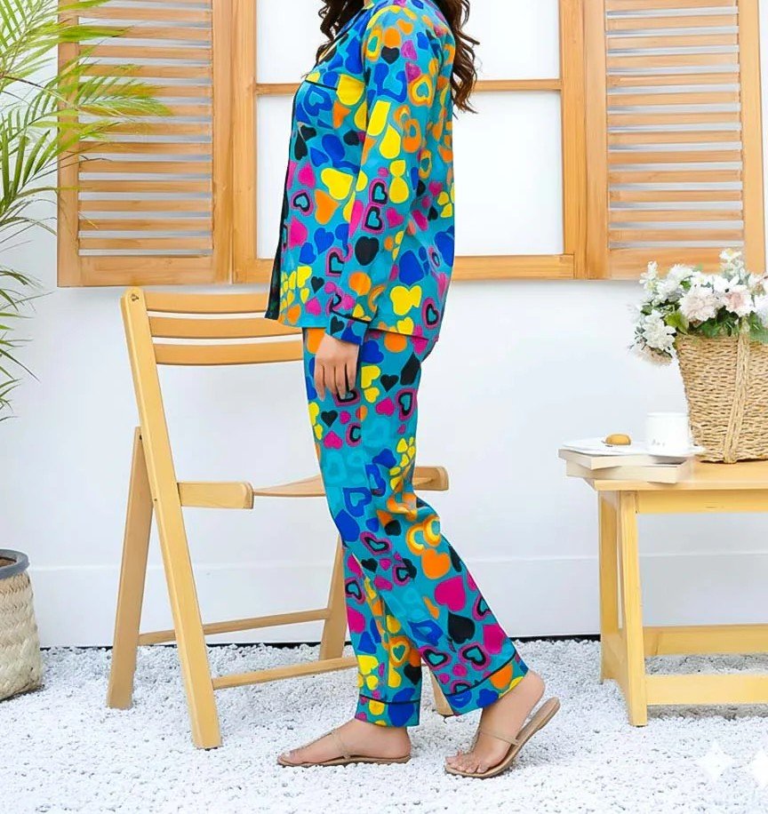 Imported Linen Printed PJ Set – Premium Soft Nightwear - Femora Store