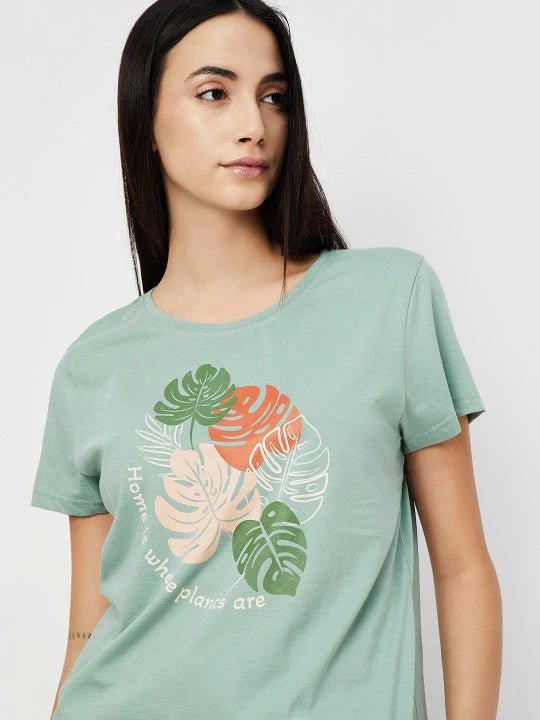 Tropical Printed Night Suit Set – Soft T-Shirt & Pajama Sleepwear - Femora Store